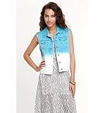 Bullhead Womens Dip Dye Cutoff Denim Vest