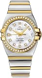 Omega Constellation Womens Large Mother-of-Pearl Diamond Dial Diamond Bezel 18K Yellow Gold / Stainless Steel Double Eagle Automatic Watch 1399.75