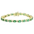 14K Yellow Gold Emerald and Diamond Bracelet