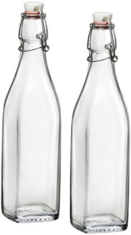 (2 Pack) Swing Top Cap Glass Bottle Oil & Vinegar Jar, 33 oz.