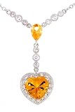18k White gold and diamond Citrine heart-shaped necklace