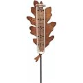 Flamed Copper Rain Gauge- Oak Leaf