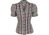 Petite Bay Studio Career Stretch Geo Print Piped Blouse