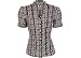 Petite Bay Studio Career Stretch Geo Print Piped Blouse