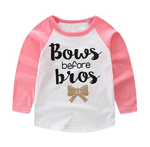 Orangeskycn Cute Baby Kids Boys Girls Long Sleeve Letter Print T-Shirt Top Outfits