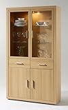 Wohnzimmerschrank Vitrine 1042 Arosa mit 2 Schubladen, 2 Holztüren, 2 Glastüren, Buche Nachbildung 4612327