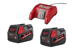 Milwaukee 48-11-1833 V18 Multi-Pack 18-Volt and 28-Volt Lithium-Ion Charger with 2 18-Volt Lithium-Ion Batteries Combo Pack