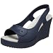 crocs Women's Havana Wedge Slingback,Navy/Pearl White,7 M