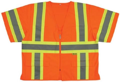 Safety Flag CM3ANSSV-XL Class 3 Safety Vest, Orange, X-Large