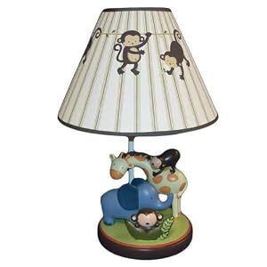 Kids Line Jungle 123 Lamp Base and Shade, Brown by KidsLine