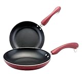Paula Deen Signature Porcelain Nonstick 8-Inch and 10-Inch Skillet Twin Pack, Red Speckle