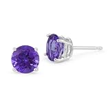 4mm Platinum Tanzanite Stud Earrings Push Back Posts