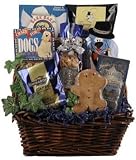 Best Buddies Dog & Owner Gift Basket : Basket Theme NEW YEARS : Bow Style ELEGANT HAND TIED BOW