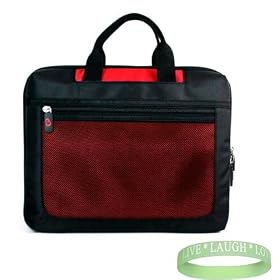 Kroo Red Seal Series Carrying Case for Samsung NC10 14GB Netbook 10.2-Inch + Vangoddy tm, Live*Laugh*Love wrist band!!!( Notebook Not Included )