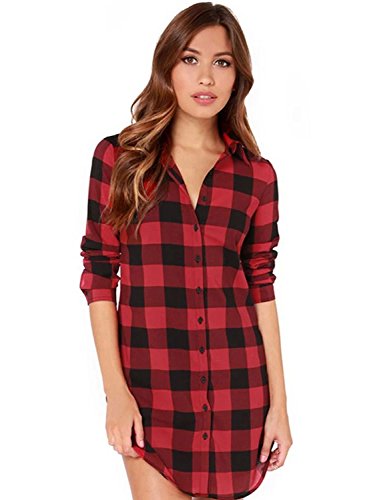 【MIKA&MAYA】長袖 ギンガム チェック シャツ レディース ウェア カジュアル トップス