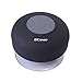 Ecandy Wireless Bluetooth Waterproof Shower Speaker With Dedicated Suction Cup - Retail Packaging-Black