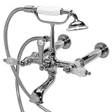 American Bath Factory F1-1136-CH-F9-9300-KL-CH F1-1136 Wall Mount Bathtub Faucet, Krystal Lever Hand