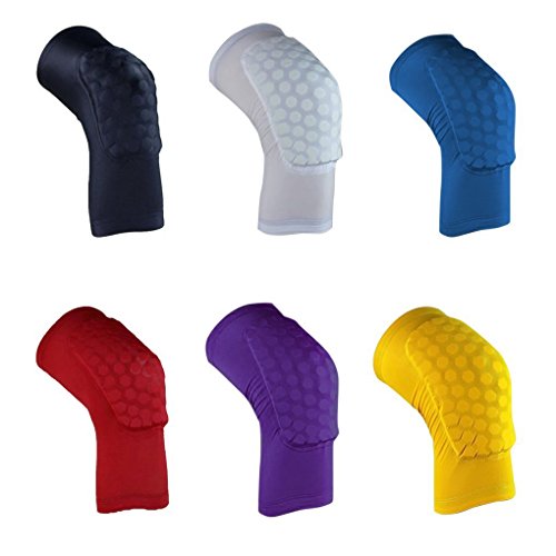 Morris 1 Pair / 2 Pcs Strengthen Kneepad Honeycomb Knee Pads Crashproof Antislip Basketball Leg Knee Sleeve Protective Pad Support Guard Padded Breathable Compression Wear Hexpad