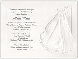 Embossed Christening Gown Baptism Christening Invitations - Set of 20