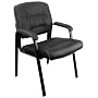 Guest Chair / Visitors Chair - Contemporary Side Chair with Black Leather - BT-1404-GG