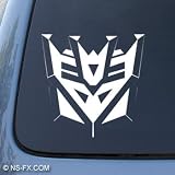TRANSFORMERS DECEPTICON - Car, Truck, Notebook, Vinyl Decal Sticker #1037 | Vinyl Color: White