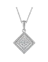 Square Diamond Pendant 1/2ctw