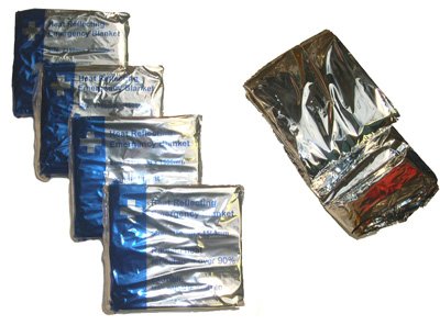 Foil Survival Emergency Blanket - Pack of 5 - Silver Coloured