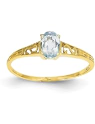 14k Yellow gold March Birthstone Ring