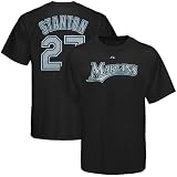 MLB Majestic Florida Marlins #27 Mike Stanton Black Player T-shirt (X-Large)