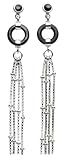 Image of Kit Heath Sterling Silver 50EWBMP Ladies Vintage Shell Toggle Multi Strand Drop Earrings