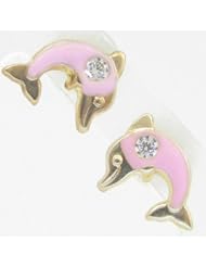 Kids 14K solid gold earrings fancy stud hoop huggie ball fashion dangle swa...