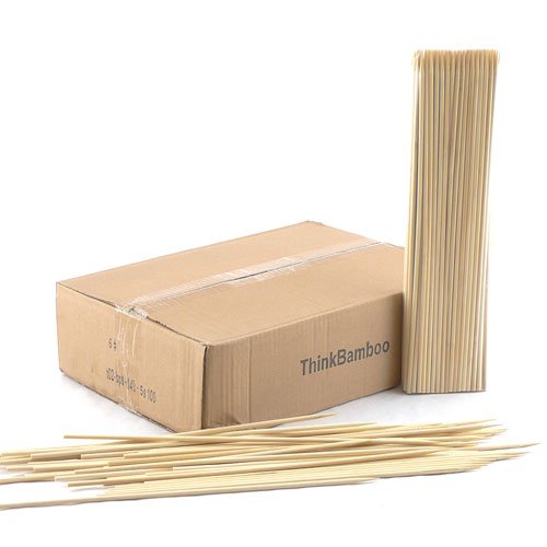 ThinkBamboo Premium 5mm Thick Extra Long Bamboo Skewers, 14.9