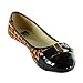 Alpine Swiss Daphne Womens Black Cheetah Print Gold Buckle Cap Toe Flats