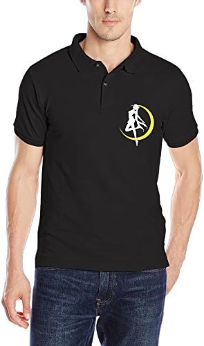LINNA Men's Manga Series Tv Show Polo Tee Personality T Shirts Size XXL Black