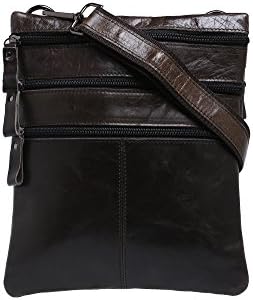 Natural Genuine Leather Bag Men's briefcase Multi Zippers Casual Messenger Bags