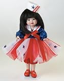 Marie Osmond Carnivals and Fun Keepsake Porcelain Doll, Red,White and Blue , 9.5