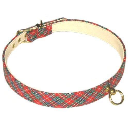 3/4' Scotch Plaid Fabric Dog Collar. (430-L) (14 1/2' Long)