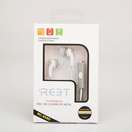REET Noodle Earphone for Smartphone,Super Brass Dynamic Stereo,Feel the Charm of Metal (White)