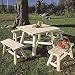 Log Square Table with 4 Benches