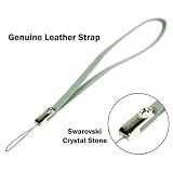 Cellet Signature Swarovski Silver Leather Wrist Strap- Retail Packaging