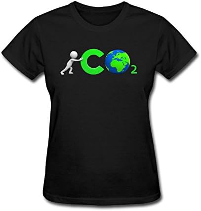 Nicesne Environmental Protection People Pushing CO2 Symbol T Shirt For Women