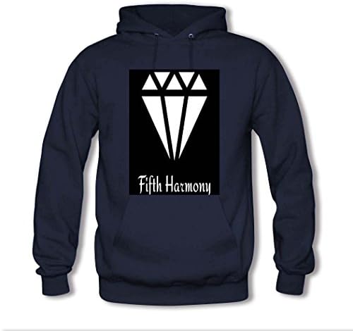 SHSUE Men's Fifth Harmony Printed Cotton Hooded Sweatshirt Medium Blue