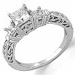14kt White Gold Poshly Diamond Engagement Ring