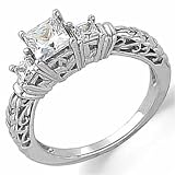 14kt White Gold Poshly Diamond Engagement Ring