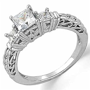 14kt White Gold Poshly Diamond Engagement Ring