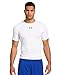 Under Armour Men's HeatGear Sonic Compression Short Sleeve Shirt, Black/White, M