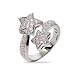 Shooting Stars Pave CZ Sterling Silver Ring