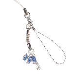 Hand Crafted Cellular Phone Charm - Animal Scotty Dog - Blue