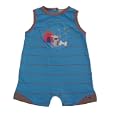 Bright Bots Puppy Story Stripe Print Blue Baby Boy Romper Newborn