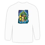 Long Sleeve T-shirt with bat, eating, animal, fruit Large White